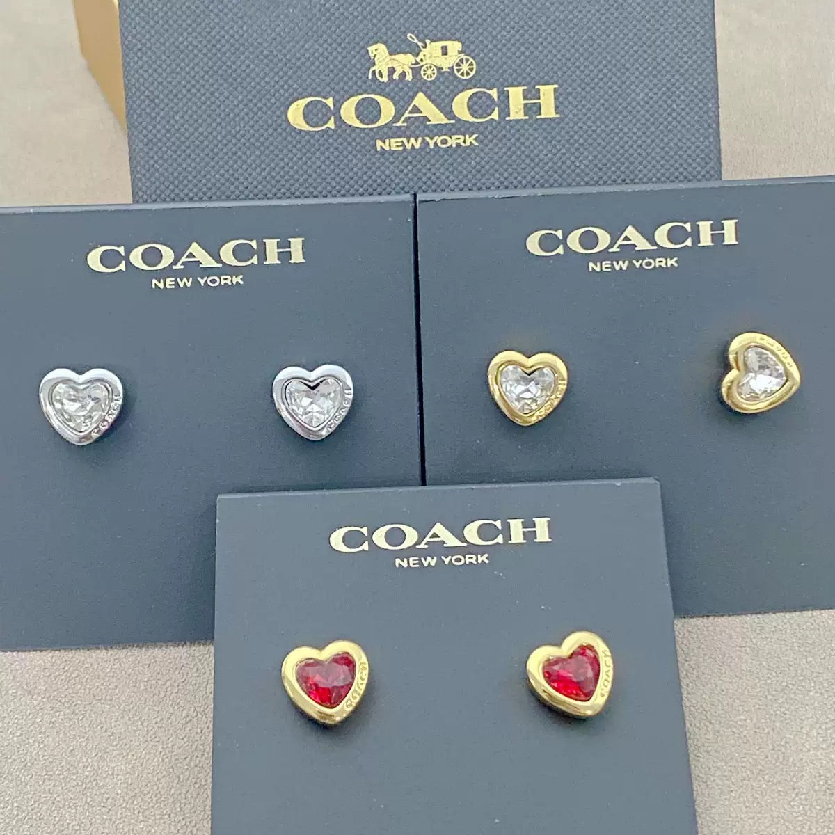 Coach Heart Stud Earrings