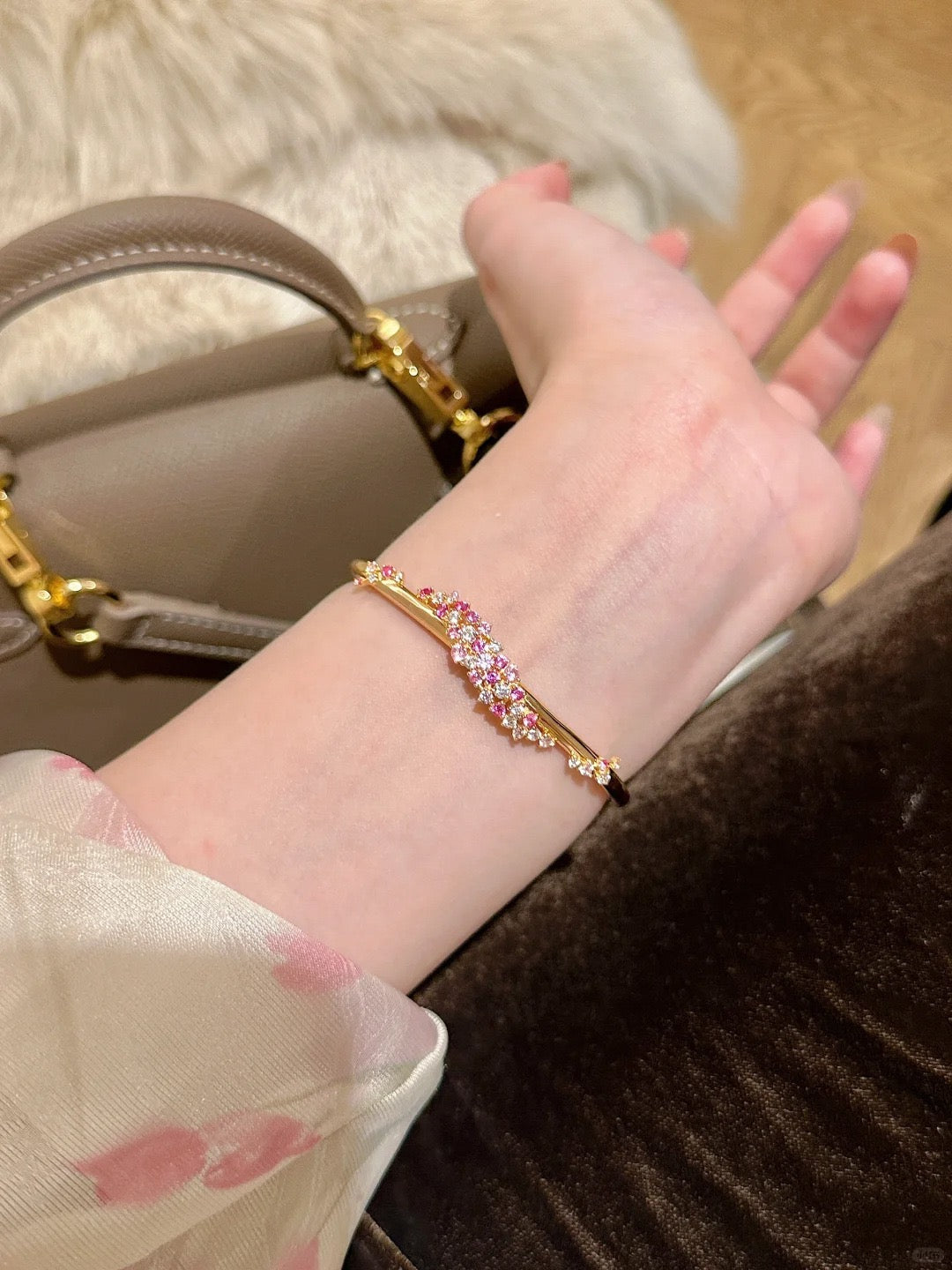 Ananya 18K Gold Scatter Multi-stone Bangle