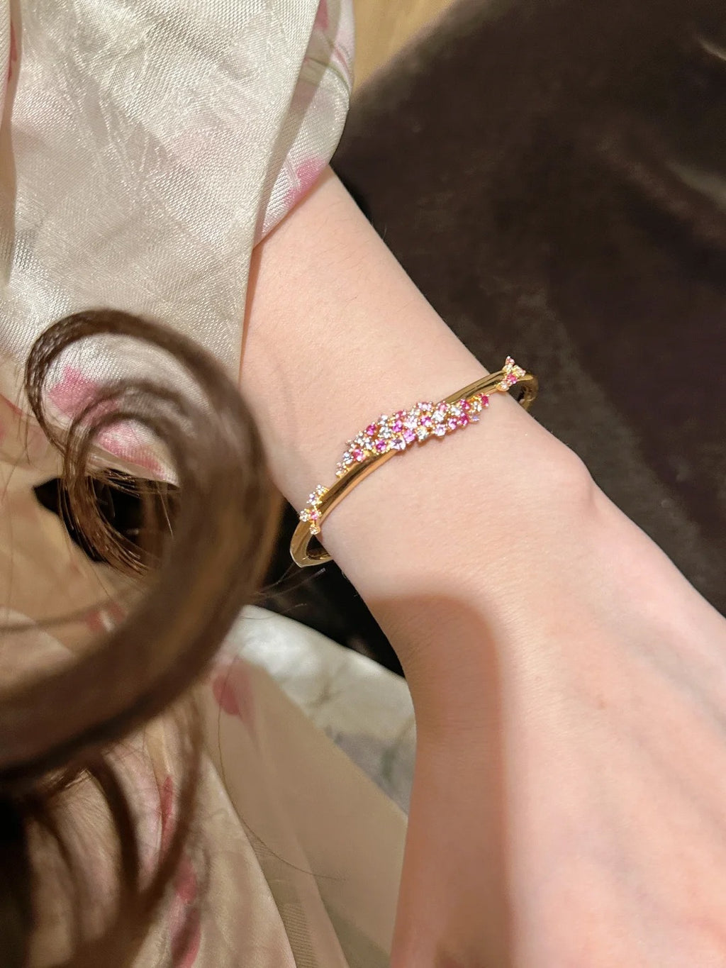 Ananya 18K Gold Scatter Multi-stone Bangle